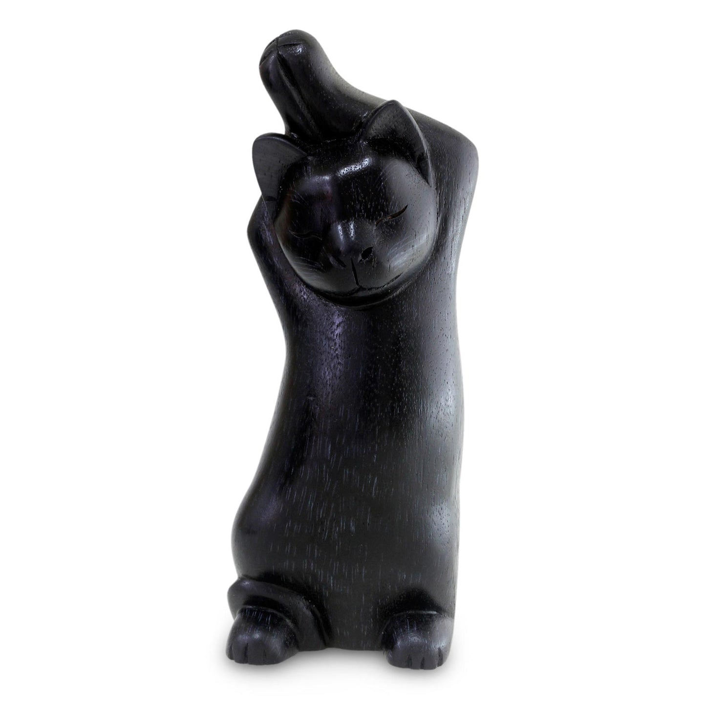 Black Cat Stretch Wood sculpture