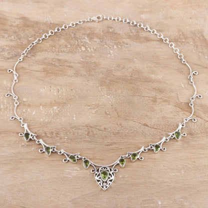 Peridot & Sterling Silver Garden Necklace