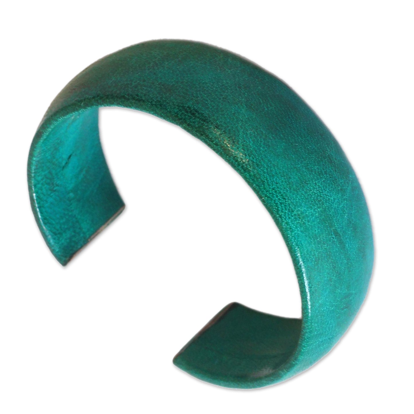 Annula in Sea Green Fair Trade Leather Cuff Bracelet