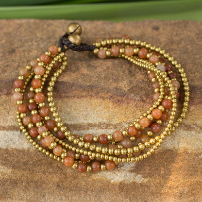 Sunrise Joy Brass Beaded Quartz Bracelet