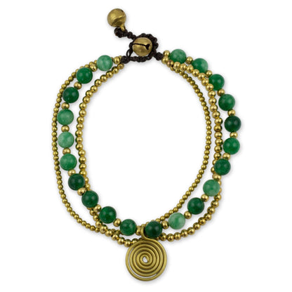 Daydreams Brass Beaded Aventurine Bracelet from Thailand