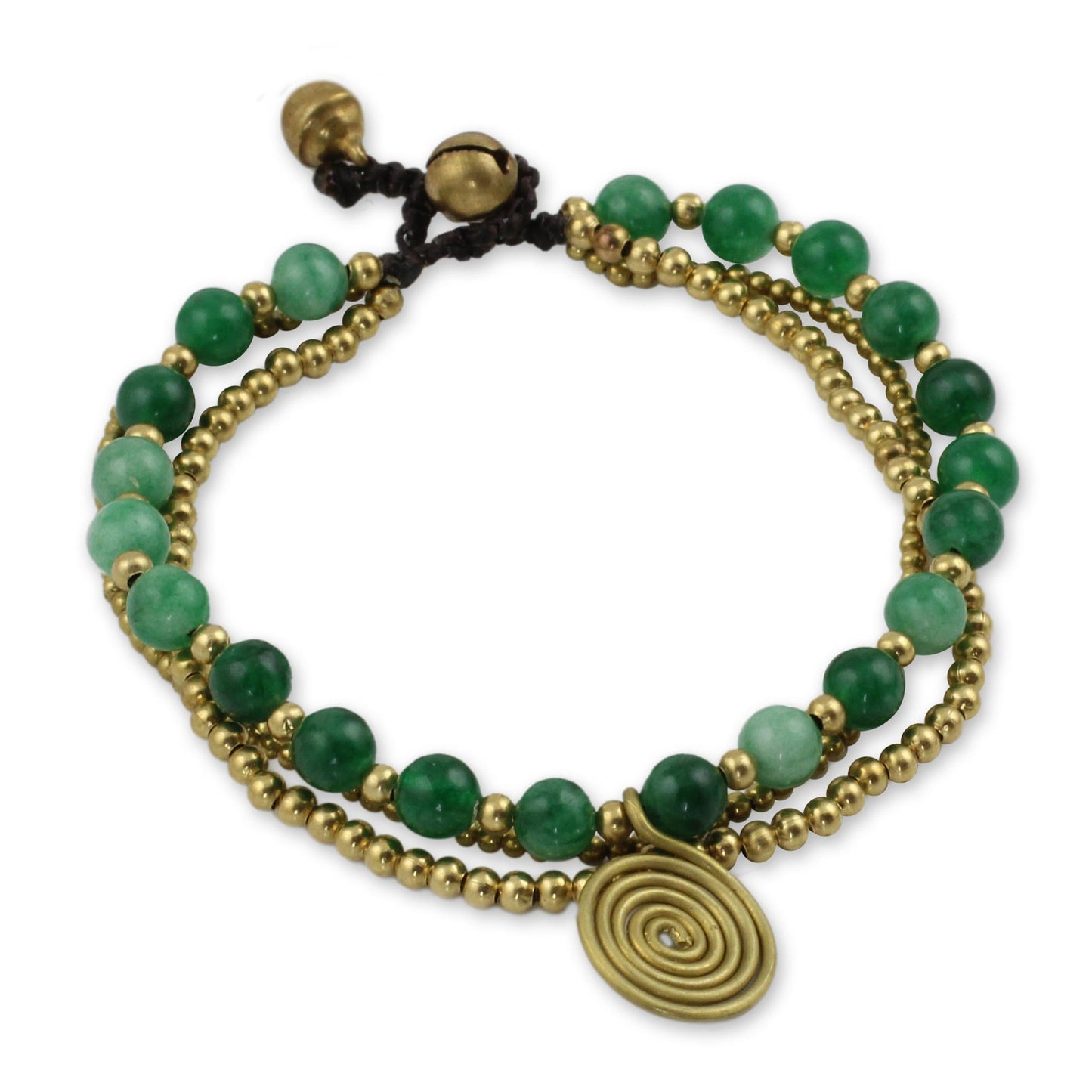 Daydreams Brass Beaded Aventurine Bracelet from Thailand