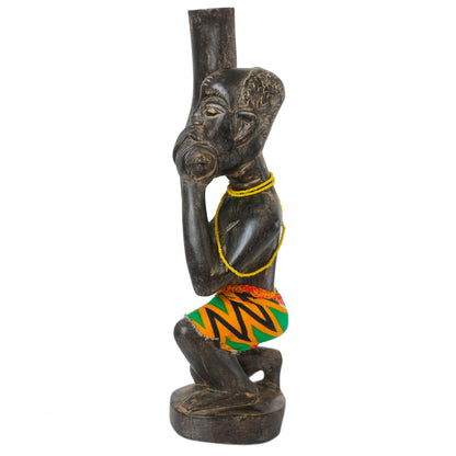 Chieftai Trumpeter Hand Made Wood Sculpture from Africa