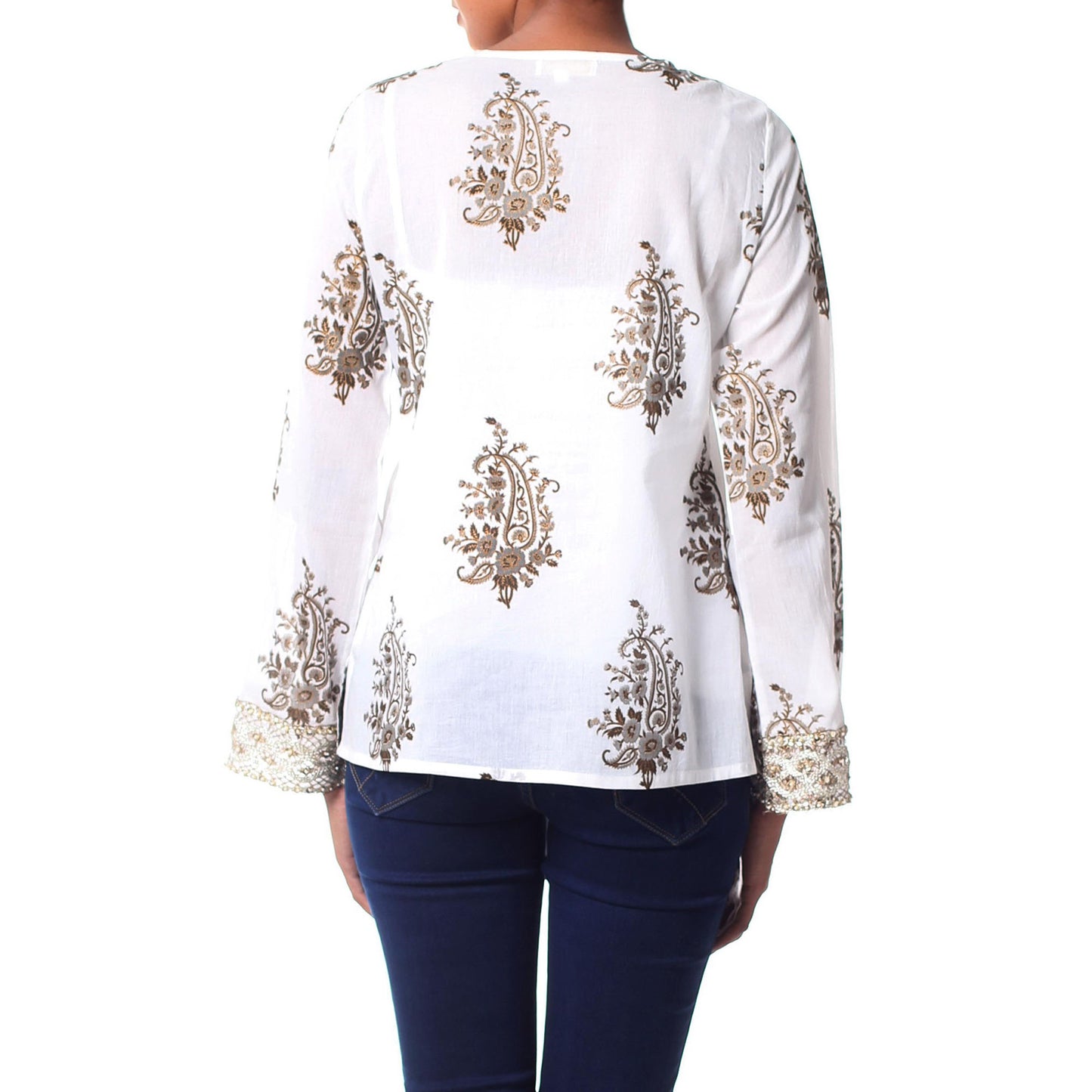 Festive Floral Paisley Zari Blouse