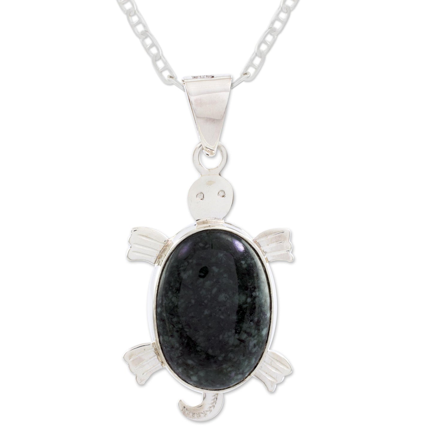 Dark Marine Turtle Jade pendant necklace