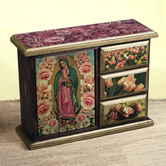 Beloved Guadalupe Decoupage chest