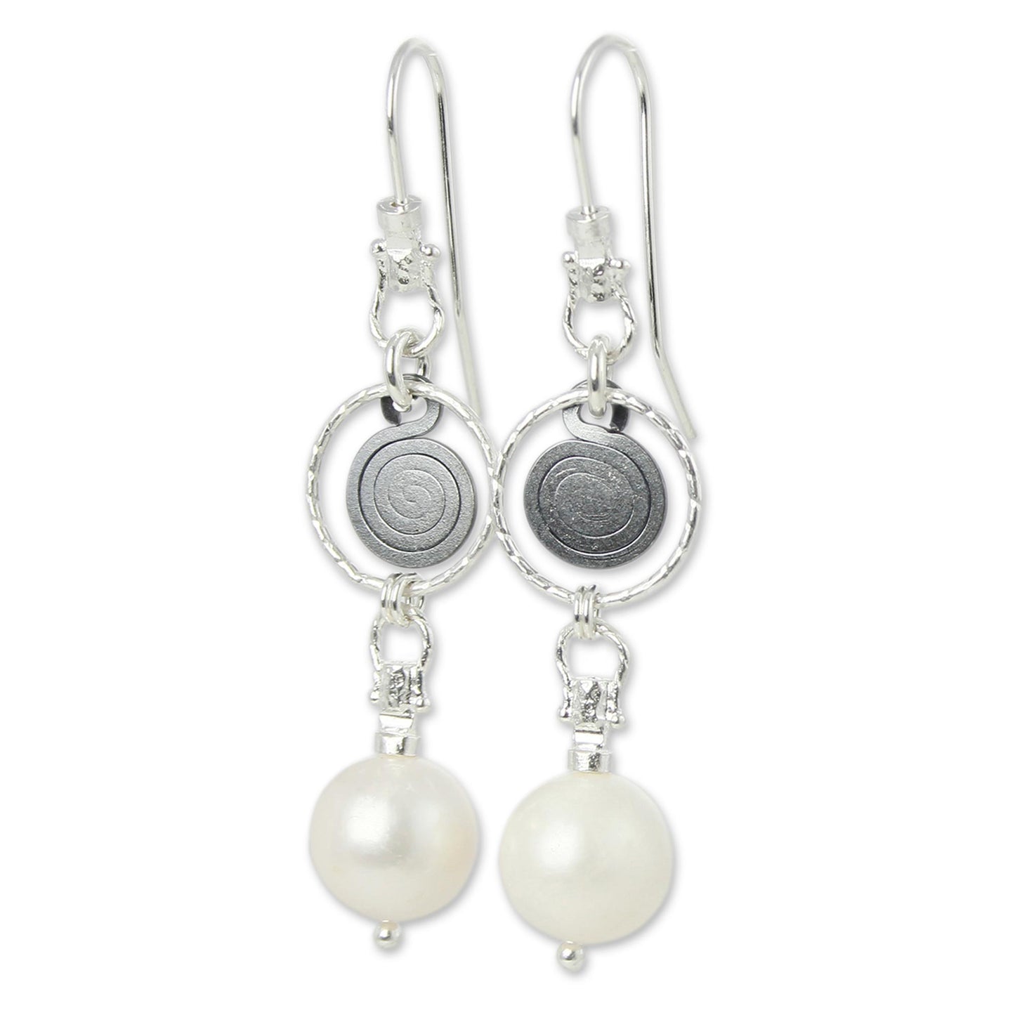 Popocateptl Rocks Cultured pearl dangle earrings