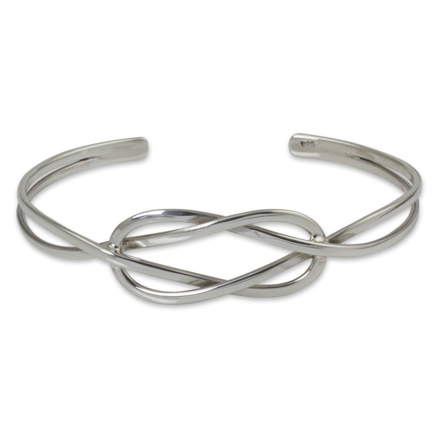 Love Knot Silver Cuff Bracelet