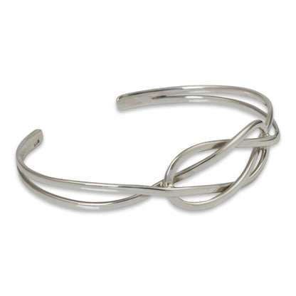 Love Knot Silver Cuff Bracelet