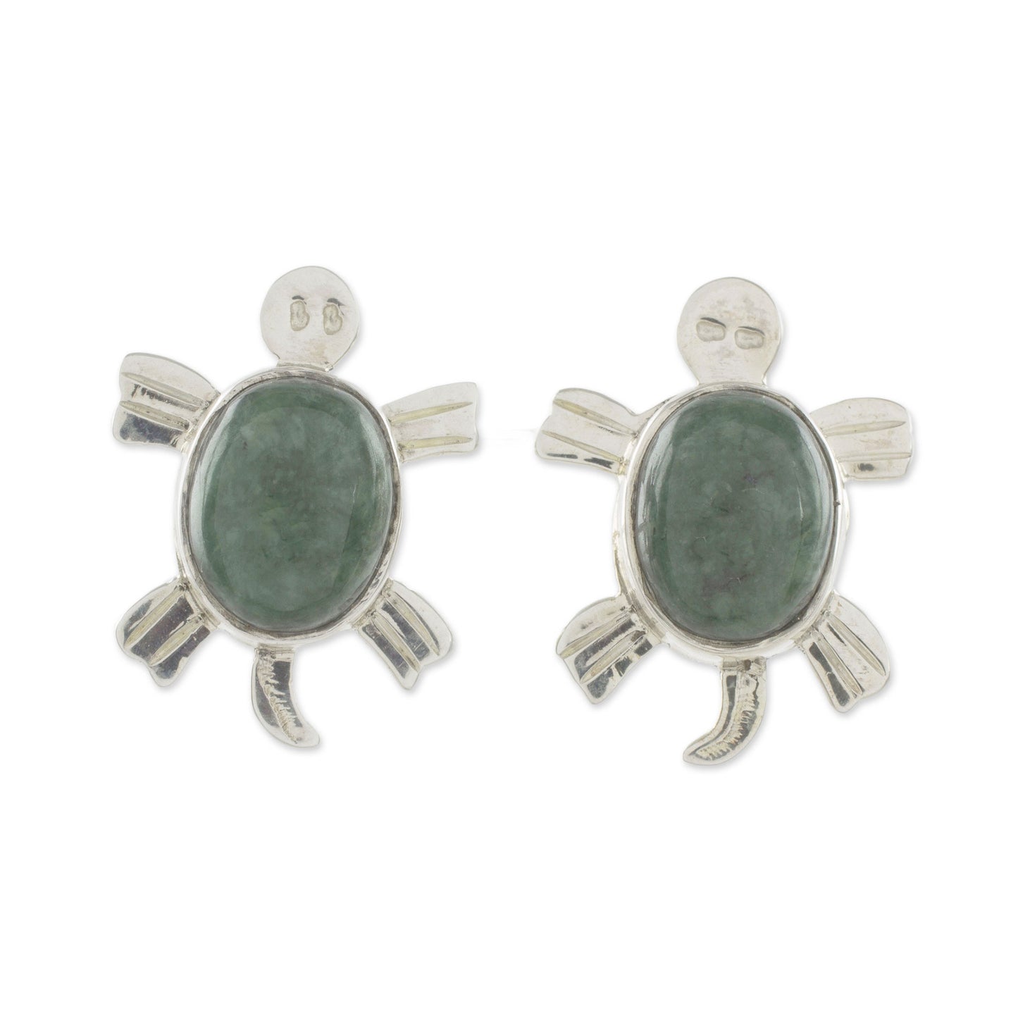 Marine Turtles Jade button earrings