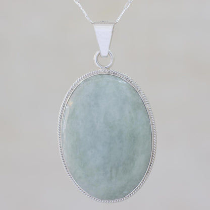 Light Green Mystique Jade Pendant Necklace