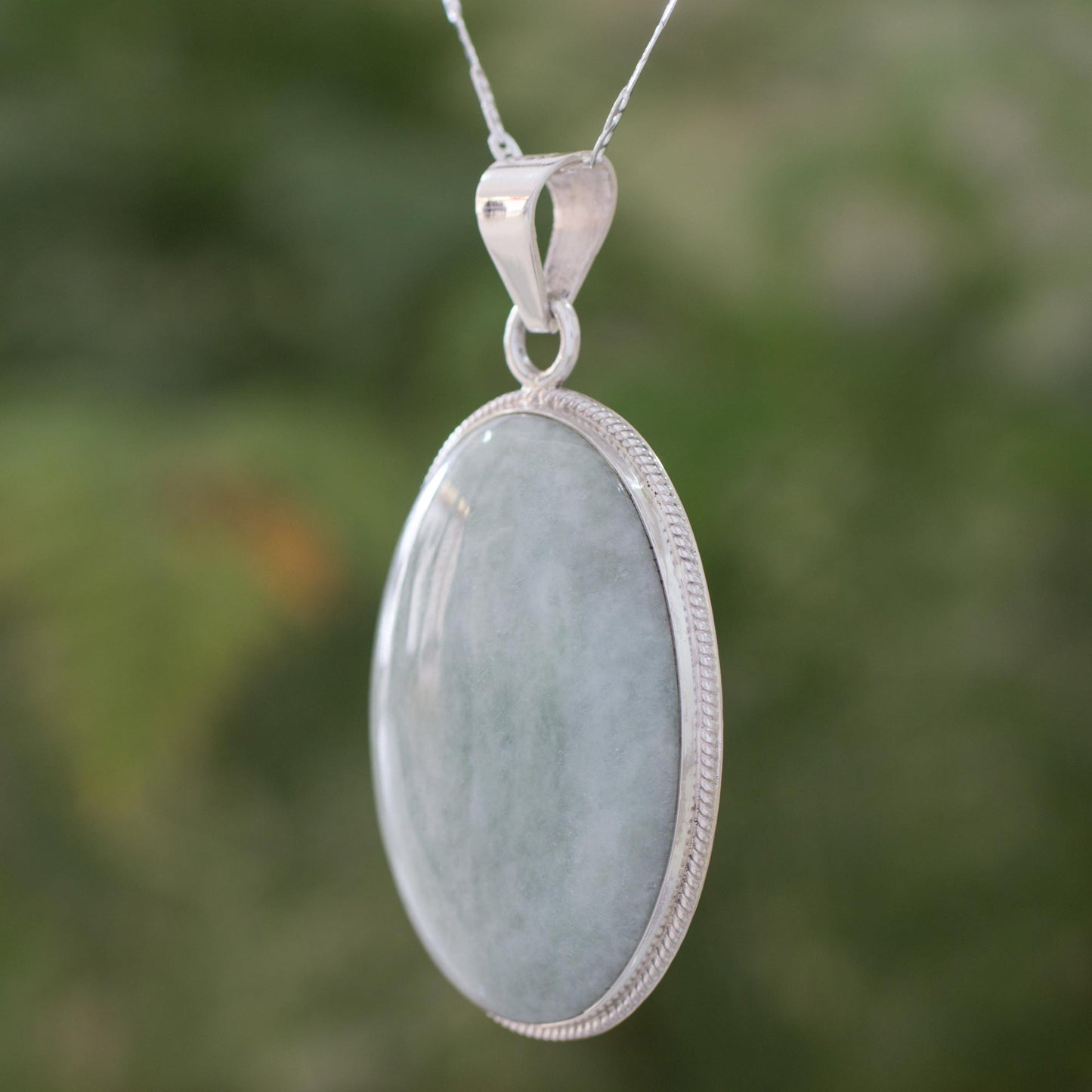 Light Green Mystique Jade Pendant Necklace