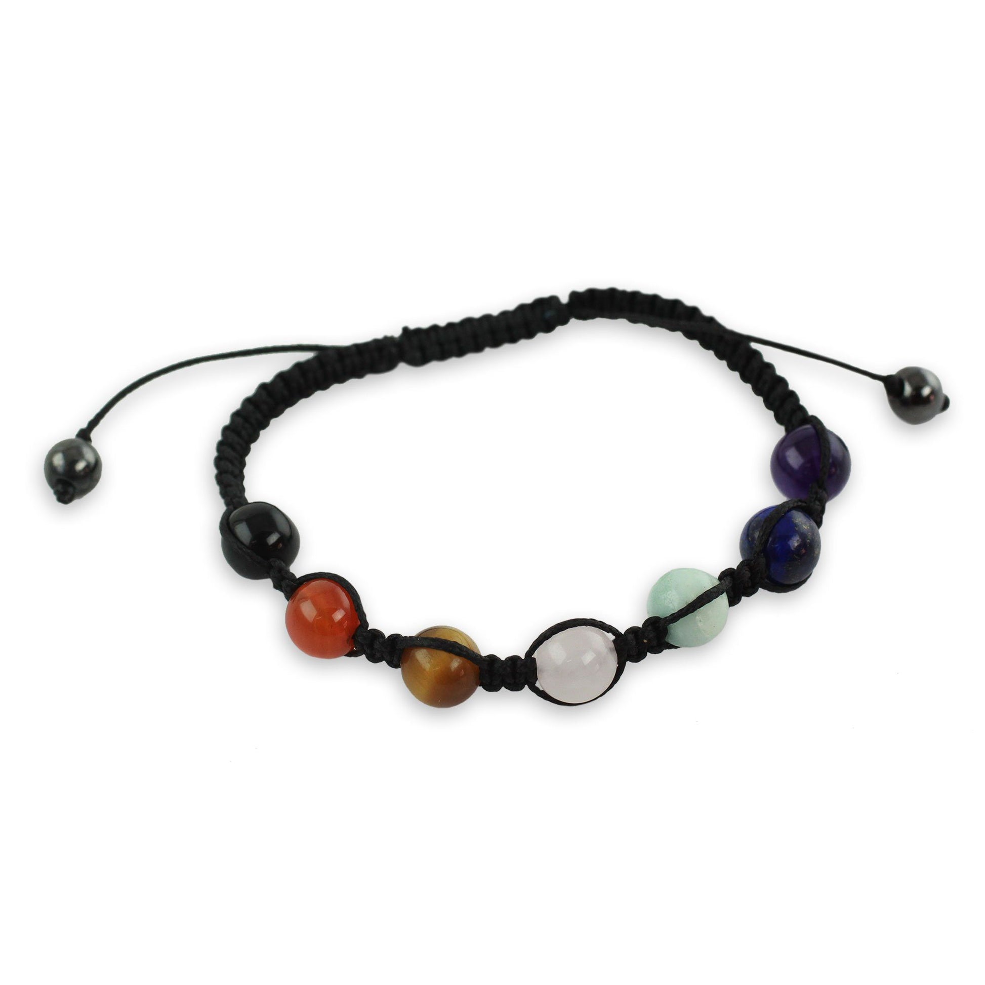 NOVICA - Gemstone Chakra Adjustable Beaded Bracelet