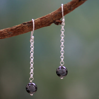 Love Pendulums Hematite dangle earrings