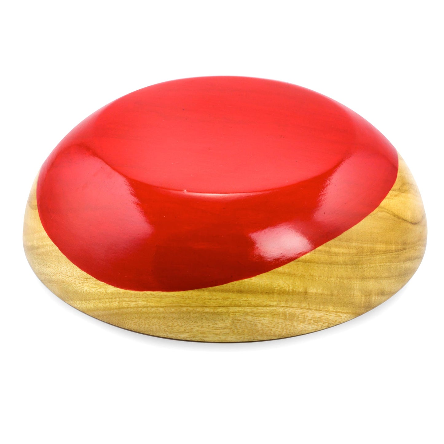 Spicy Red Dip Painted Hand Carved Wood Bowl (Medium)