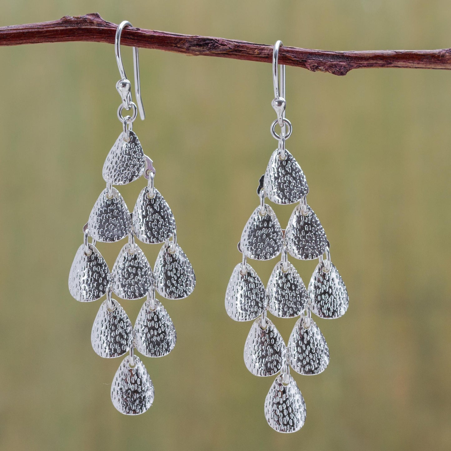 Rain Sterling Silver Long Chandelier Earrings