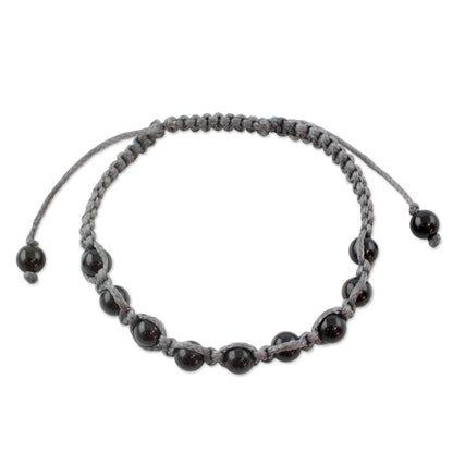 Quiet Dark Onyx Shambhala-style bracelet