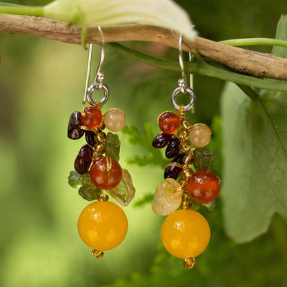 Tropical Gemstone Beaded Earrings