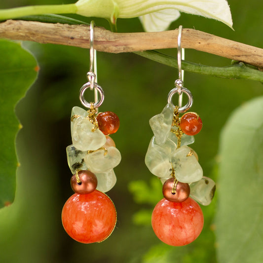 Spicy Peach Beaded Earrings