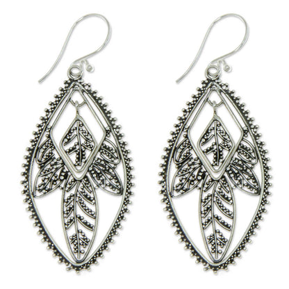 Dewdrop Leaf Sterling 925 Silver Dangle Earrings