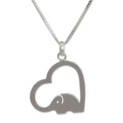 Heartfelt Elephant Thai Elephant Jewelry Necklace in Sterling Silver