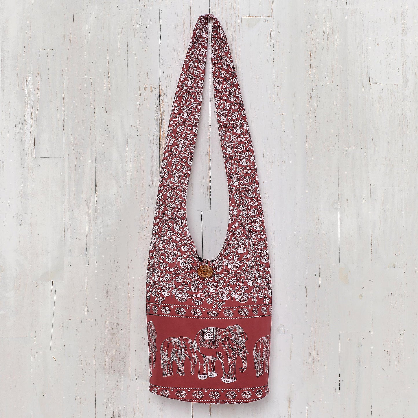 Red Siam Cotton shoulder bag