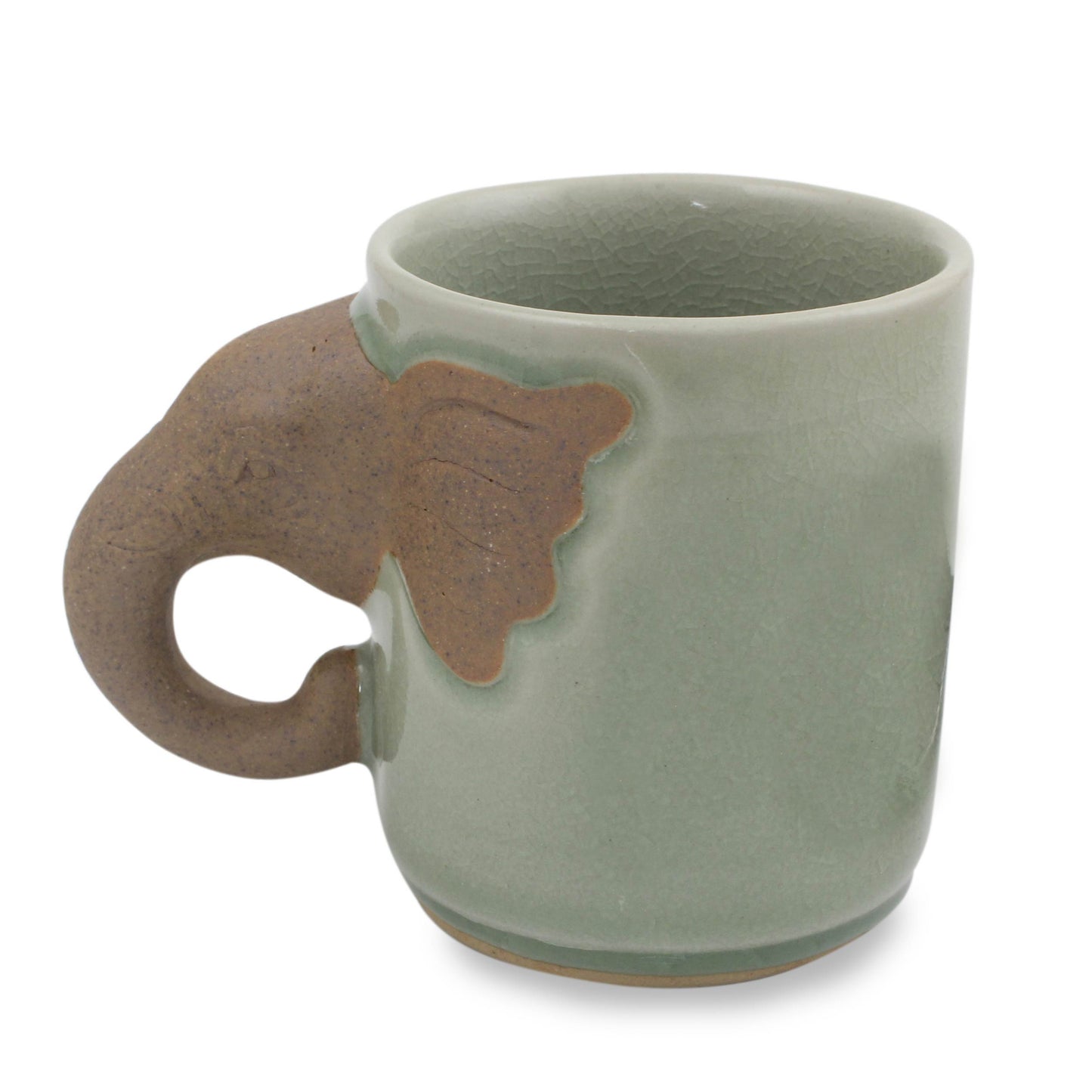 Elephant Impression Celadon Ceramic Elephant Mug