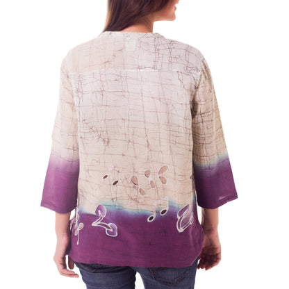 Purple Songbird Batik Tunic