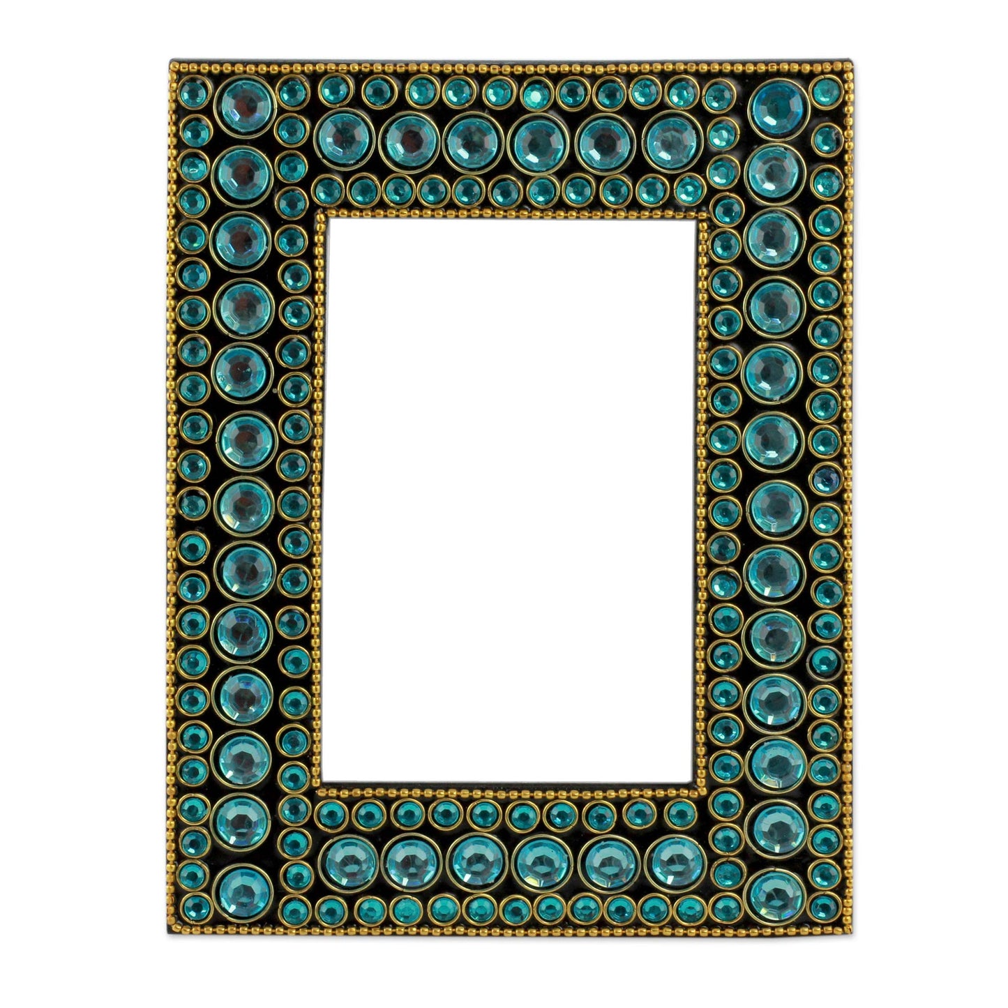 Aqua Glitz Dazzling Aqua Photo Frame from India (4x6)