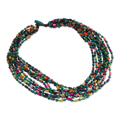 Siam Belle Colorful Beaded Necklace Hand Knotted Jewelry