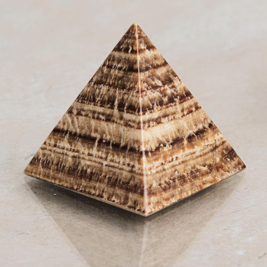 Self-Acceptance Natural Gemstone Pyramid Aragonite Sculpture