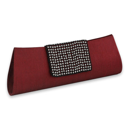 Ruby Allure Beaded Red Clutch Evening Bag