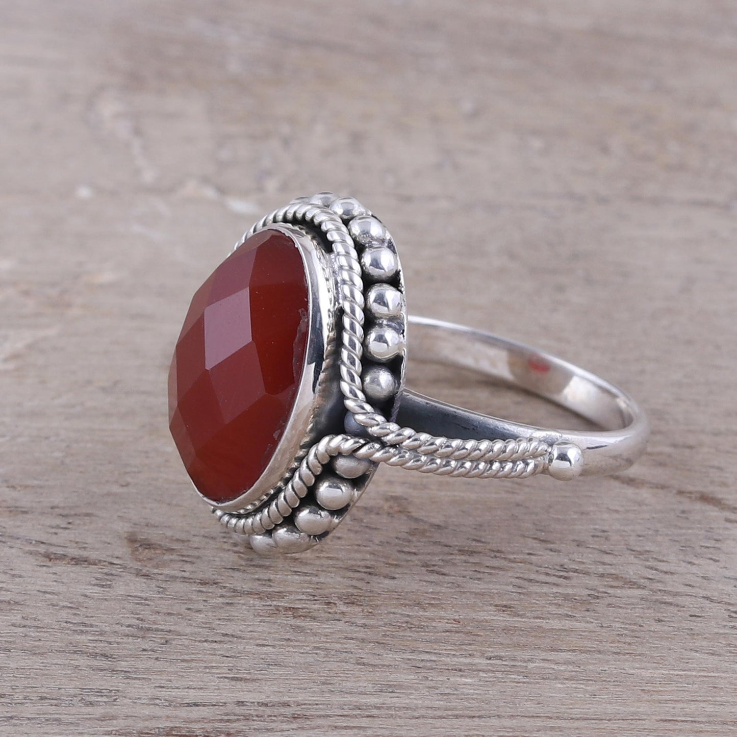 Sun Afire Carnelian Ring Artisan Crafted Sterling Silver Jewelry