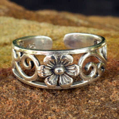 Blossoming Paths Sterling Silver Toe Ring