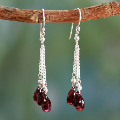 Sparkling Wine Garnet Earrings