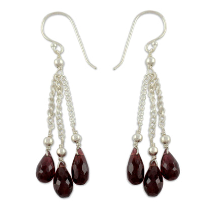 Sparkling Wine Garnet Earrings