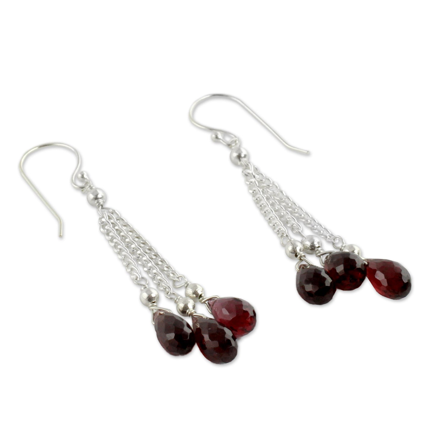 Sparkling Wine Garnet Earrings