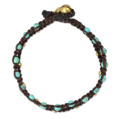 Aqua Boho Chic Brass Bracelet