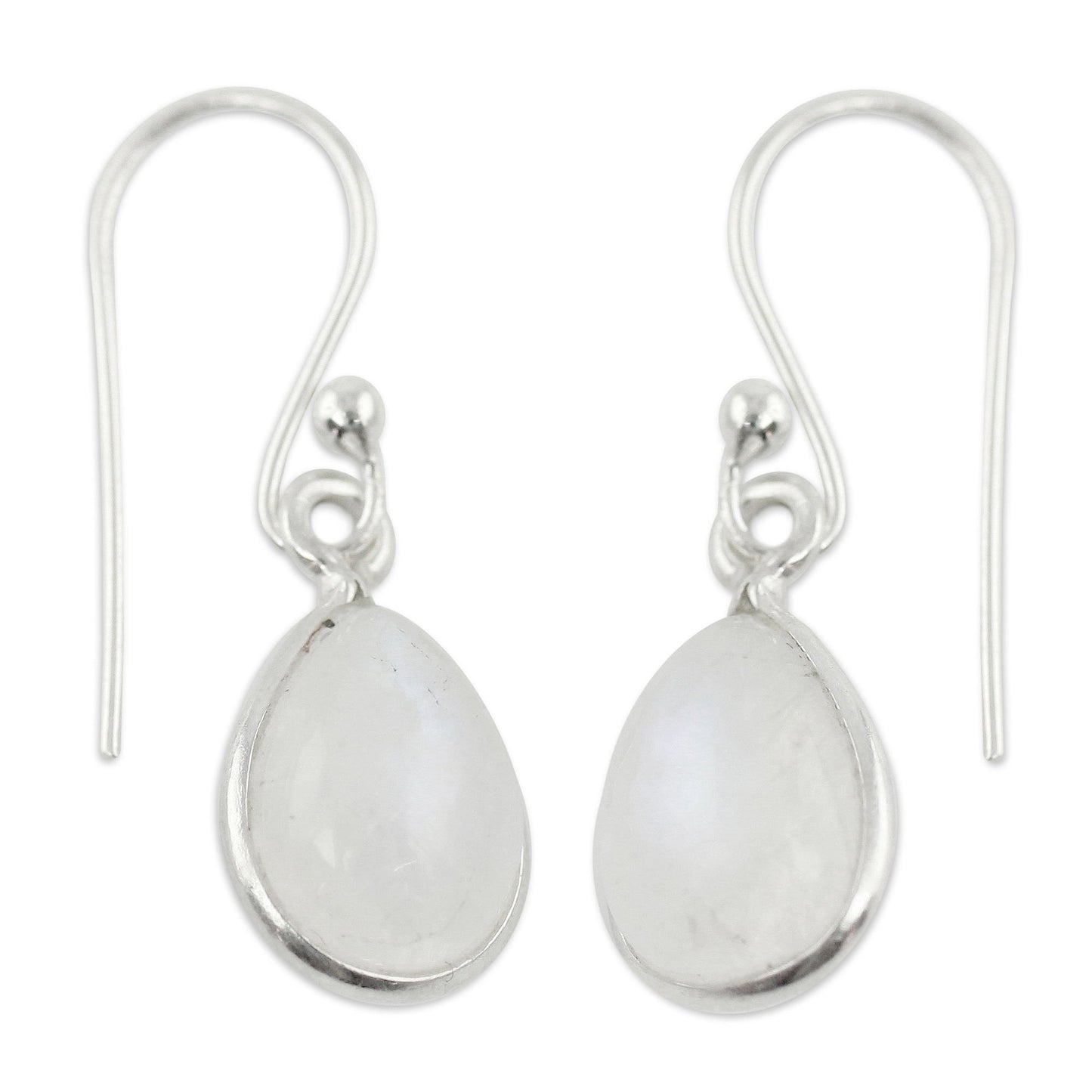 NOVICA - Silver Moonstone Teardrop Dangle Earrings