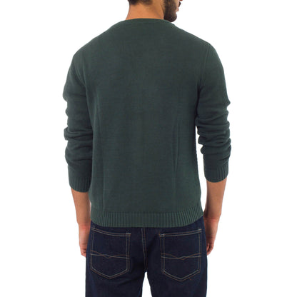 Forest Fern Men's Cotton Cardigan Sweater