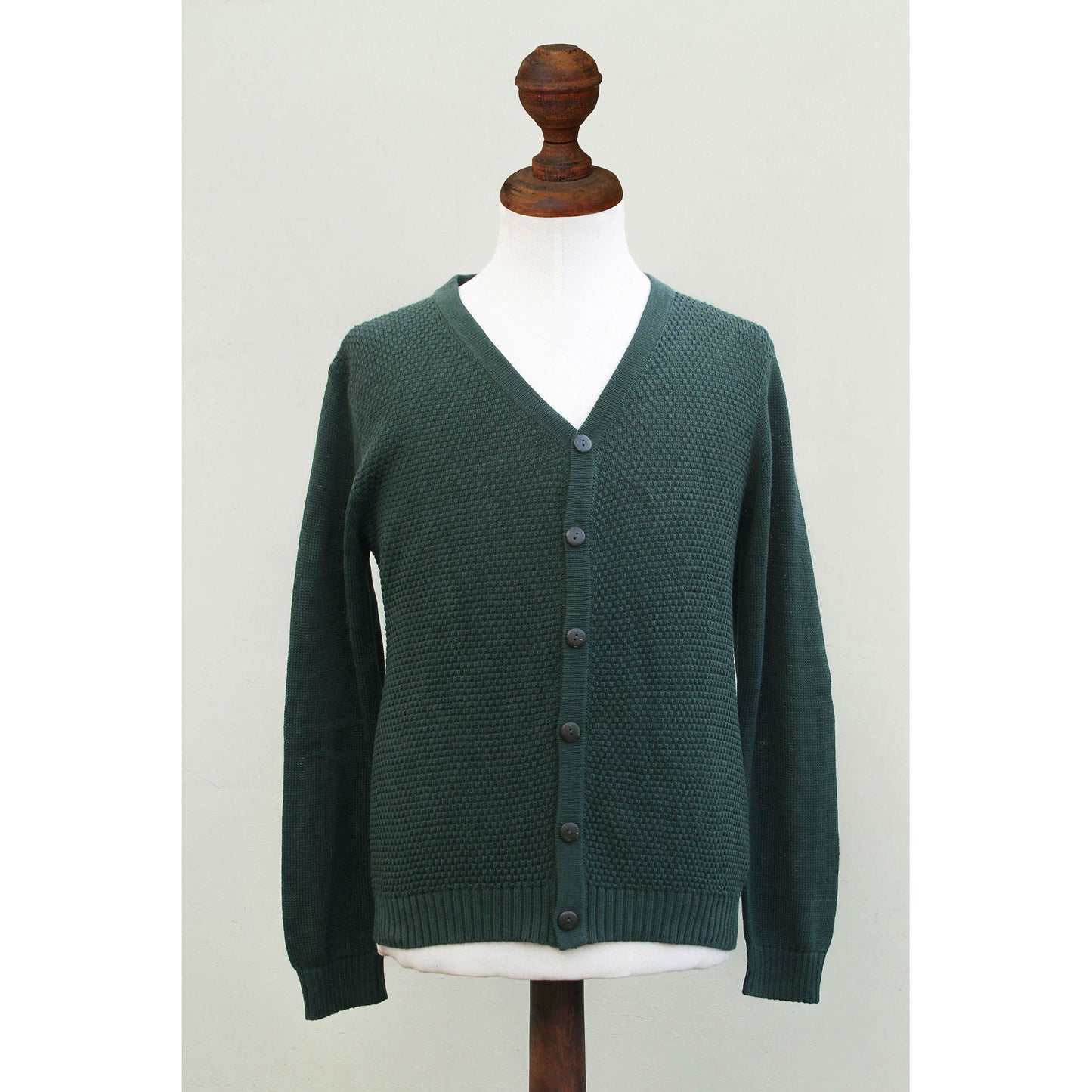 Forest Fern Men's Cotton Cardigan Sweater