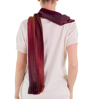 Solola Wine Cocoa Handcrafted Rayon Chenille Scarf