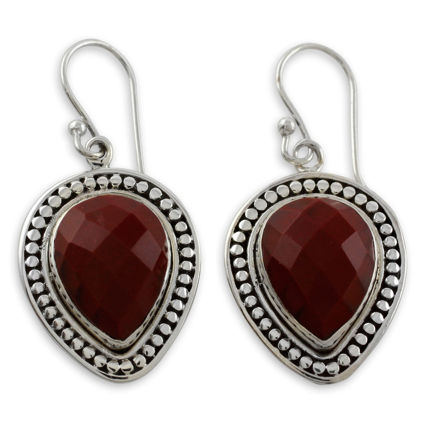 Facets of Fire Faceted Red Jasper Dangle Earrings