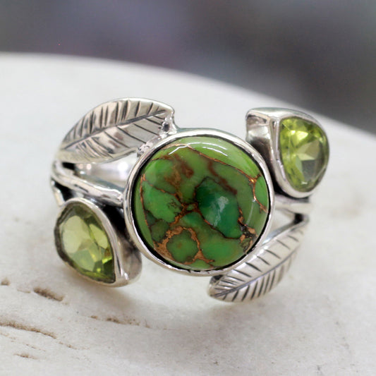 Green Ivy Sterling Silver Cocktail Ring