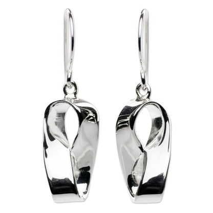 Modern Mobius Handmade Modern Taxco Silver Earrings