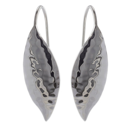 Dewy Leaves Taxco Silver Jewelry Handcrafted Earrings