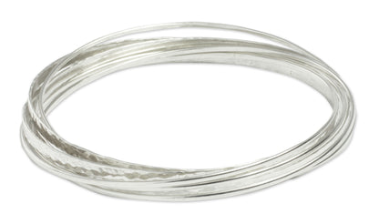 Rippled Water Taxco Sterling Silver Bangle Bracelet