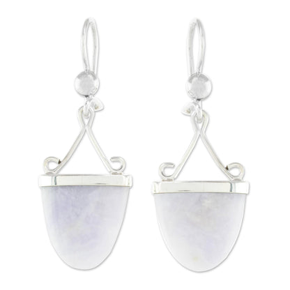 Power of Life Artisan Crafted Lilac Jade and Sterling Silver Earrings