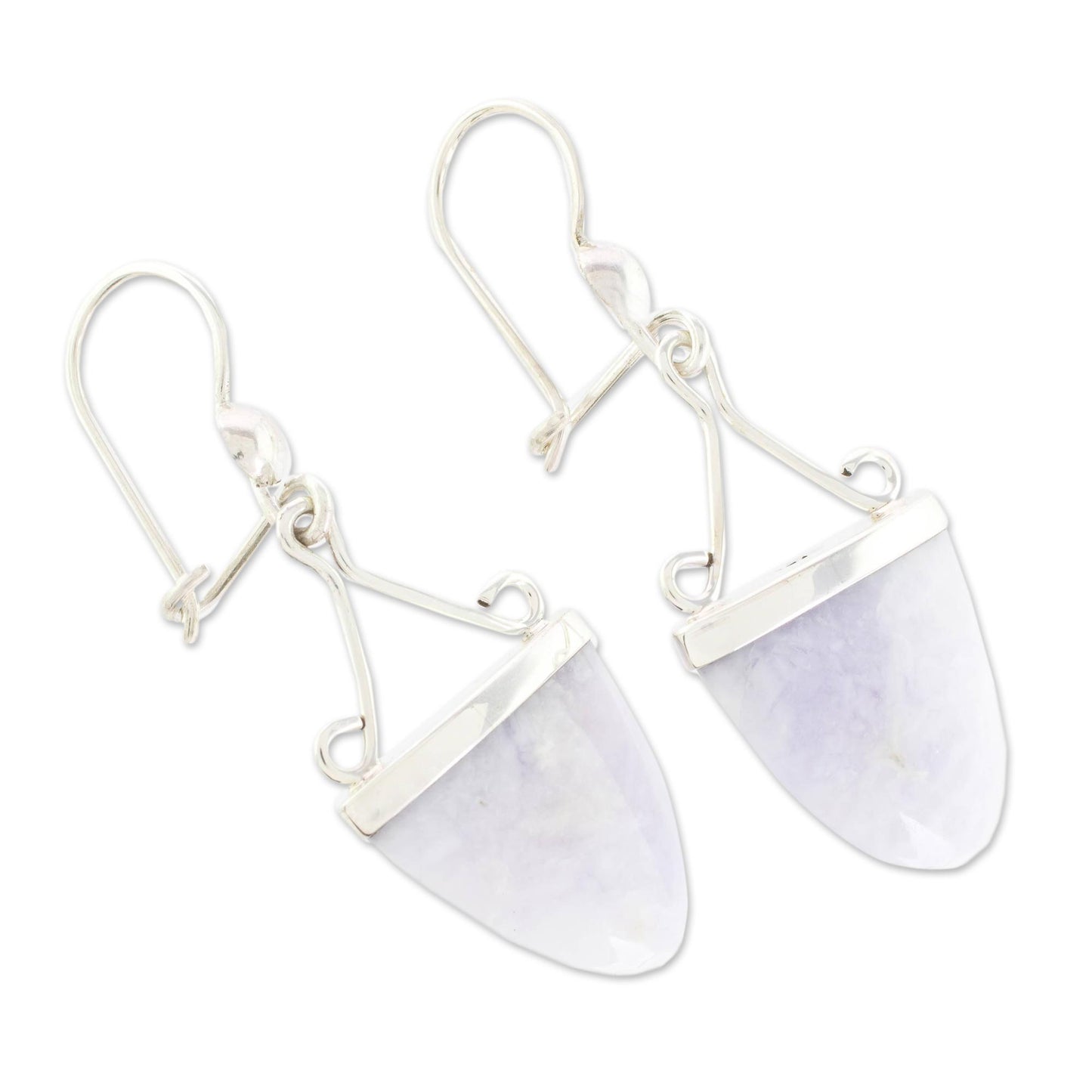 Power of Life Artisan Crafted Lilac Jade and Sterling Silver Earrings