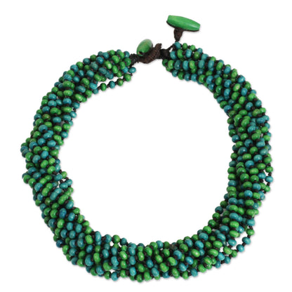 Chao Phraya Belle Wood Bead Torsade Necklace